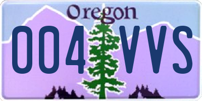 OR license plate 004VVS