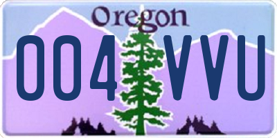 OR license plate 004VVU