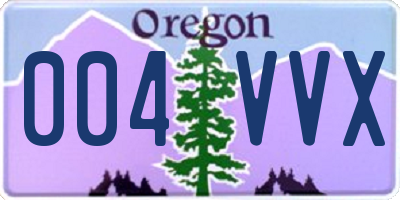 OR license plate 004VVX