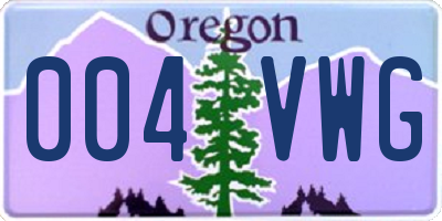 OR license plate 004VWG