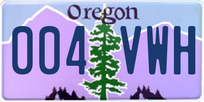 OR license plate 004VWH