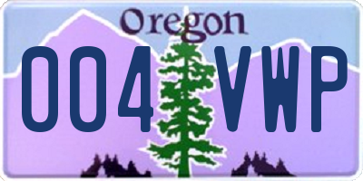 OR license plate 004VWP