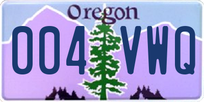 OR license plate 004VWQ