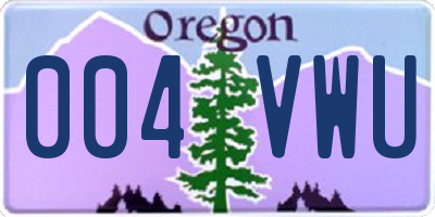 OR license plate 004VWU