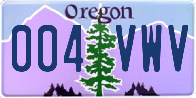 OR license plate 004VWV