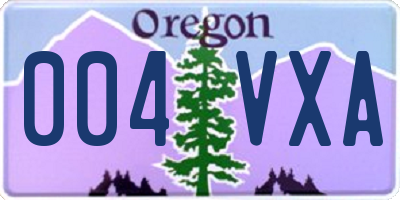 OR license plate 004VXA