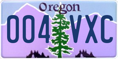 OR license plate 004VXC