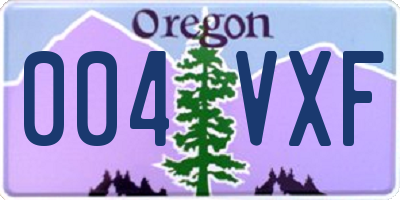 OR license plate 004VXF