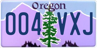 OR license plate 004VXJ