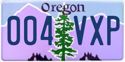 OR license plate 004VXP
