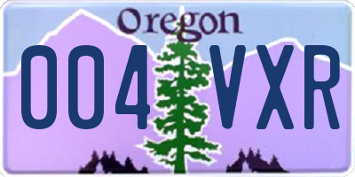 OR license plate 004VXR