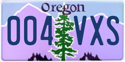 OR license plate 004VXS