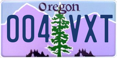 OR license plate 004VXT
