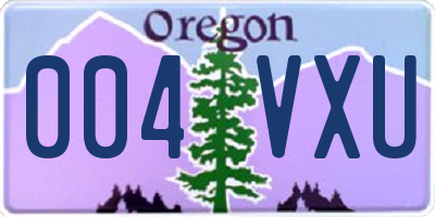 OR license plate 004VXU