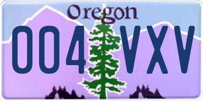 OR license plate 004VXV