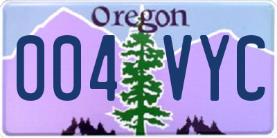 OR license plate 004VYC