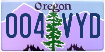 OR license plate 004VYD