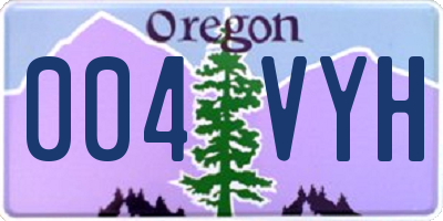 OR license plate 004VYH