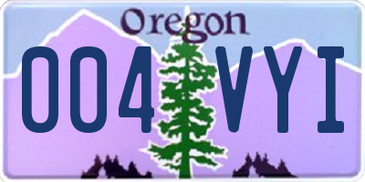 OR license plate 004VYI