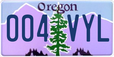 OR license plate 004VYL