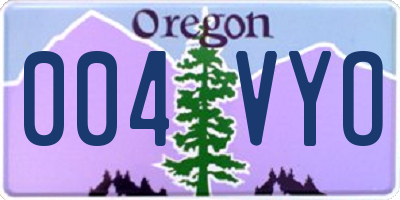 OR license plate 004VYO