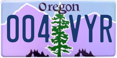 OR license plate 004VYR