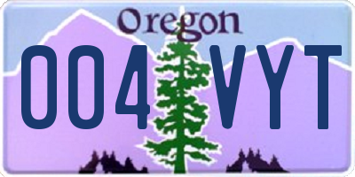 OR license plate 004VYT