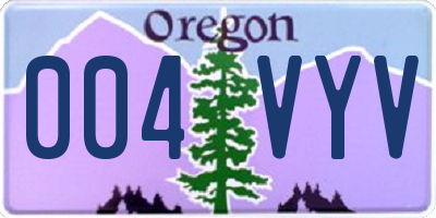 OR license plate 004VYV
