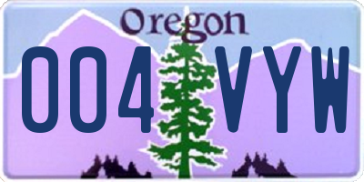 OR license plate 004VYW