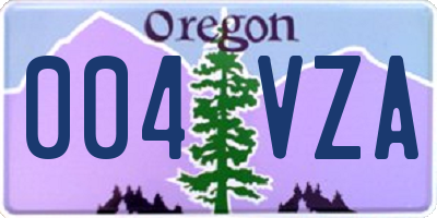 OR license plate 004VZA