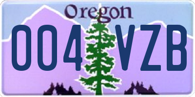 OR license plate 004VZB