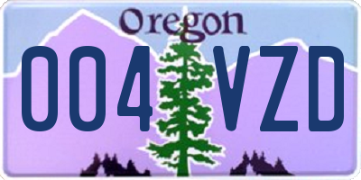OR license plate 004VZD