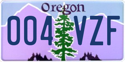 OR license plate 004VZF