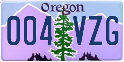 OR license plate 004VZG