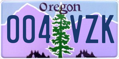 OR license plate 004VZK