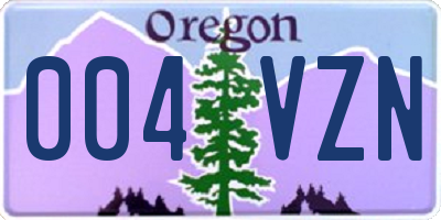 OR license plate 004VZN