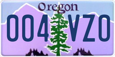 OR license plate 004VZO