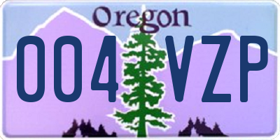 OR license plate 004VZP