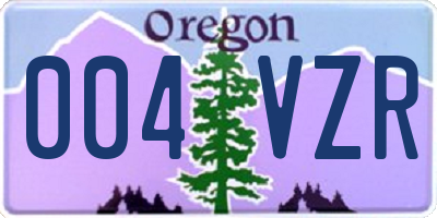 OR license plate 004VZR