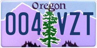 OR license plate 004VZT