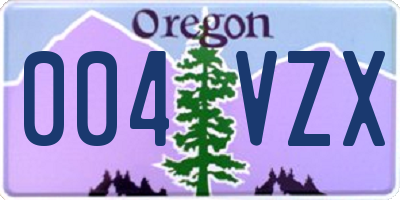 OR license plate 004VZX