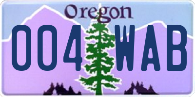 OR license plate 004WAB