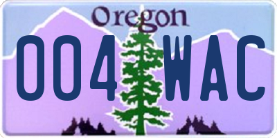 OR license plate 004WAC