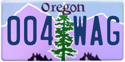 OR license plate 004WAG