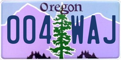 OR license plate 004WAJ