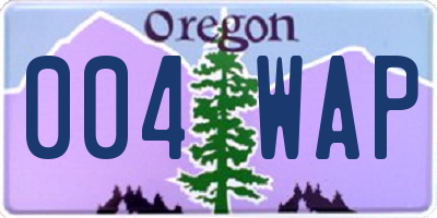 OR license plate 004WAP