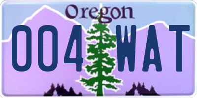 OR license plate 004WAT