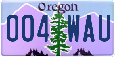 OR license plate 004WAU