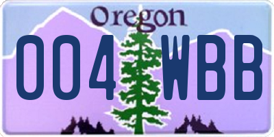 OR license plate 004WBB
