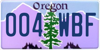 OR license plate 004WBF